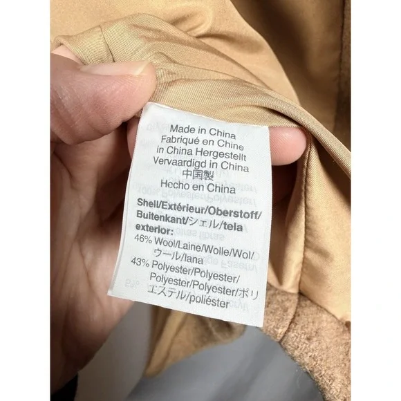 J.Crew Mercantile City Wool Blend Coat Size 8 Camel Tan Funnel Collar - Picture 8 of 13